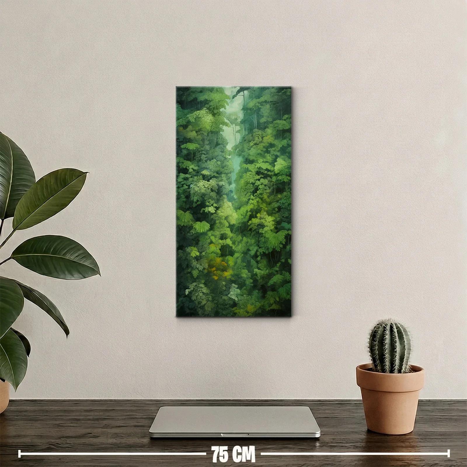 Cuadro cascada en la selva casi escondida por el follaje — miniatura 2