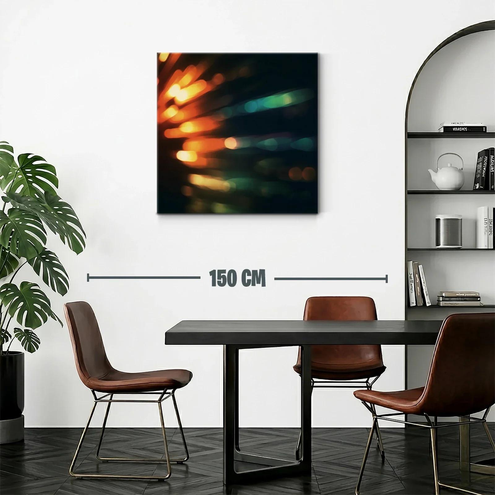 Cuadro moderno con luces abstractas en tonos cálidos y fríos — miniatura 2