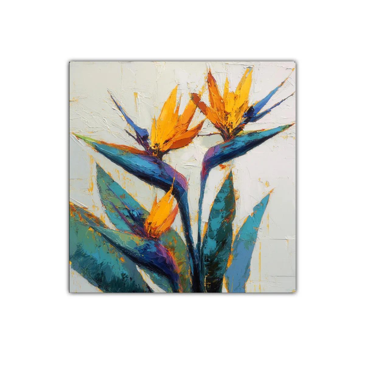 Cuadro moderno con flores exóticas de colores vibrantes — imagen principal