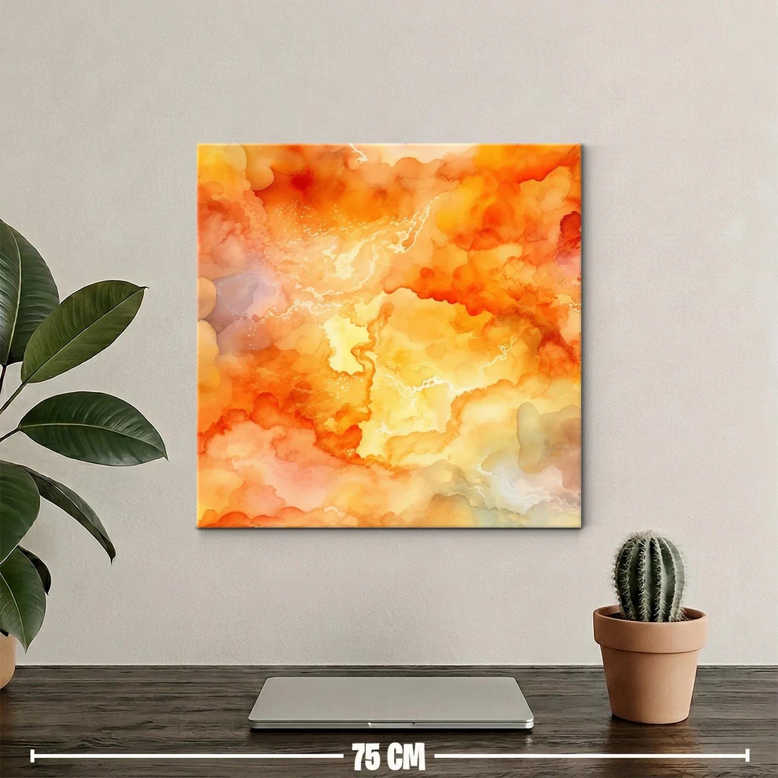 Cuadro abstracto en tonos cálidos y luminiscentes — miniatura 2