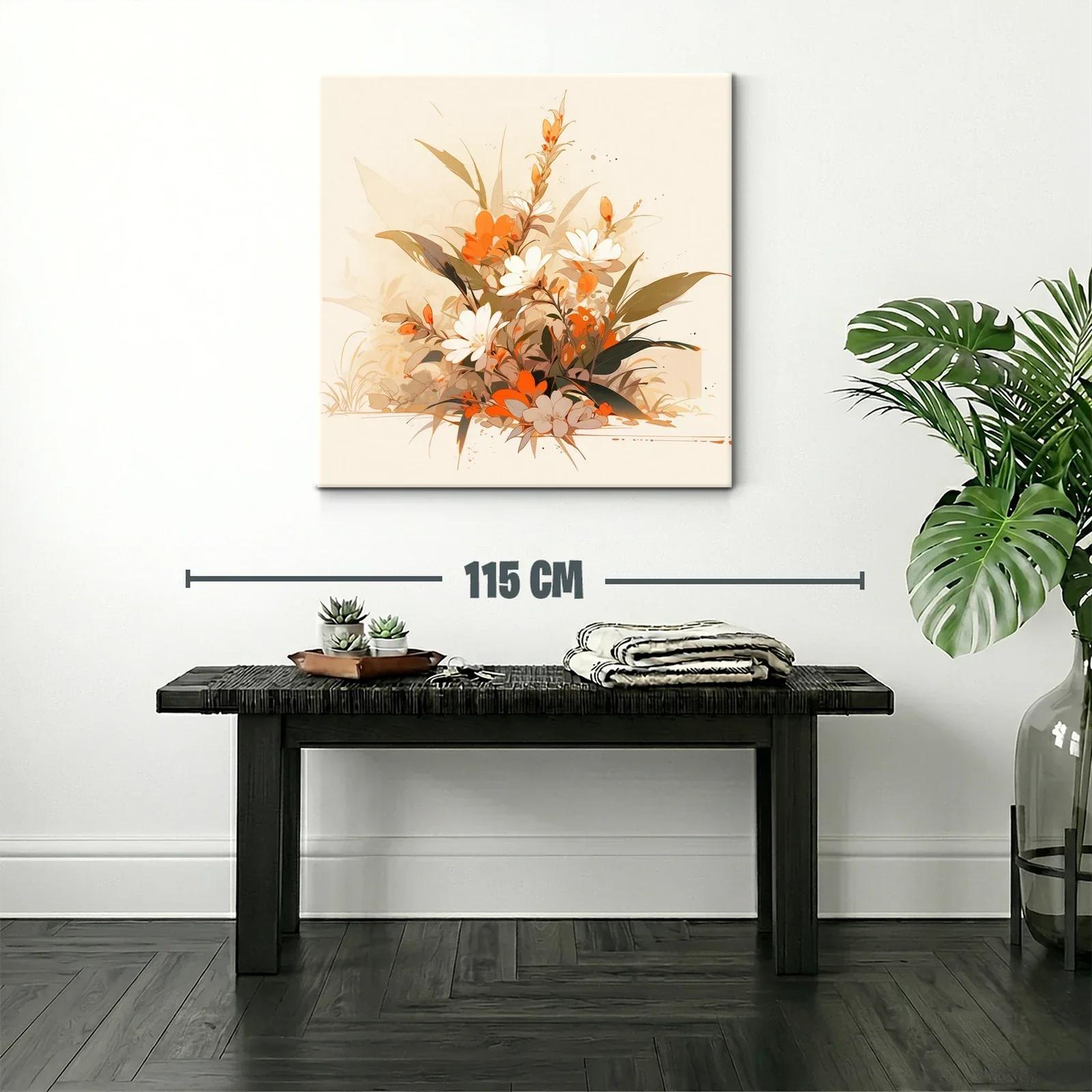 Composición floral cálida con tonos tierra y naranjas vibrantes — miniatura 2