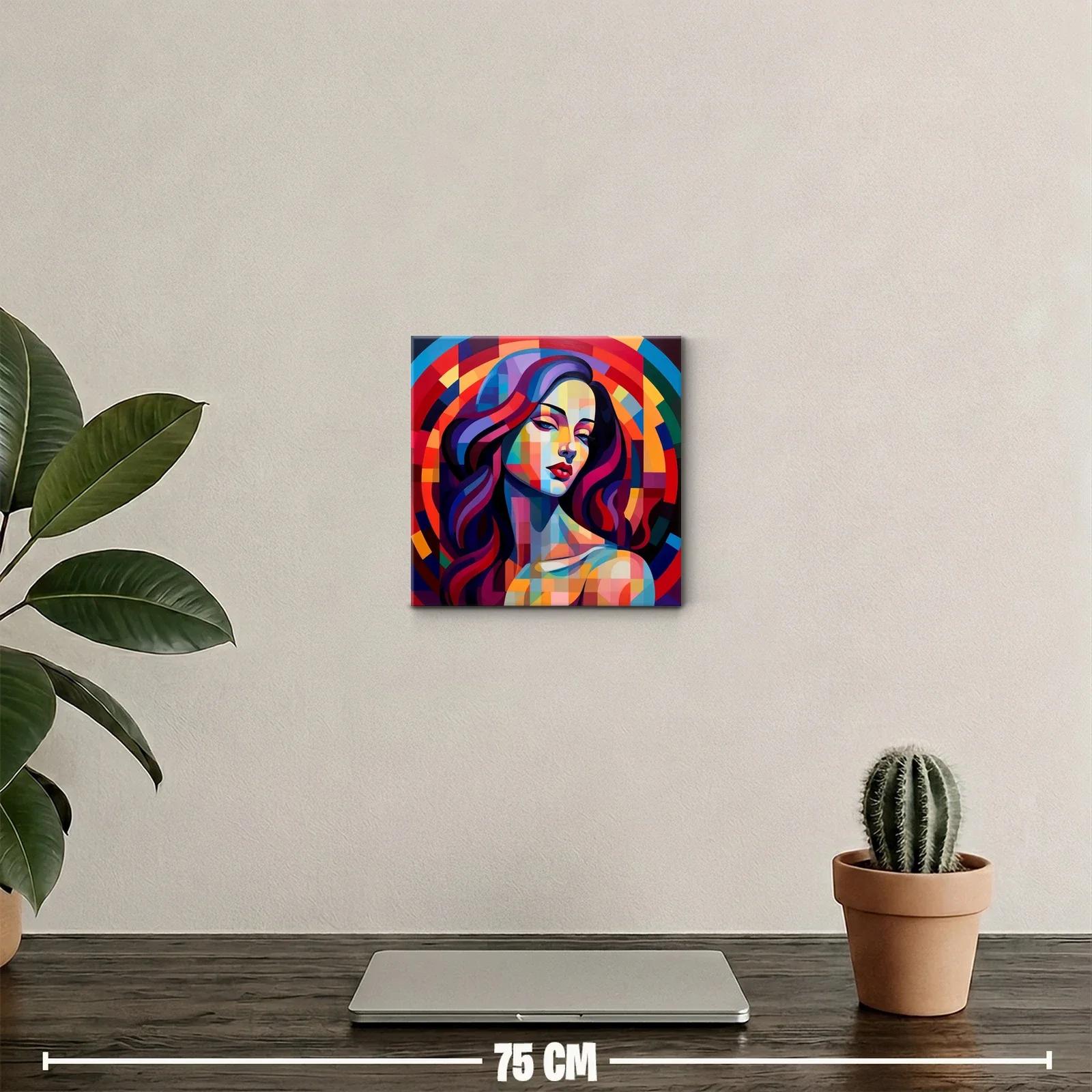 Retrato de mujer con estilo geométrico y colorido vibrante — miniatura 2
