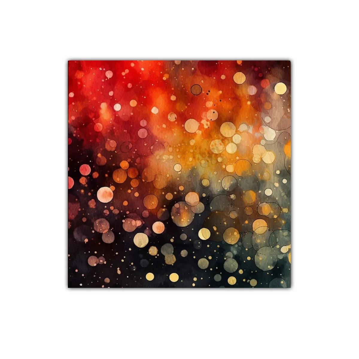 Cuadro decorativo con burbujas en tonos cálidos y oscuros — imagen principal