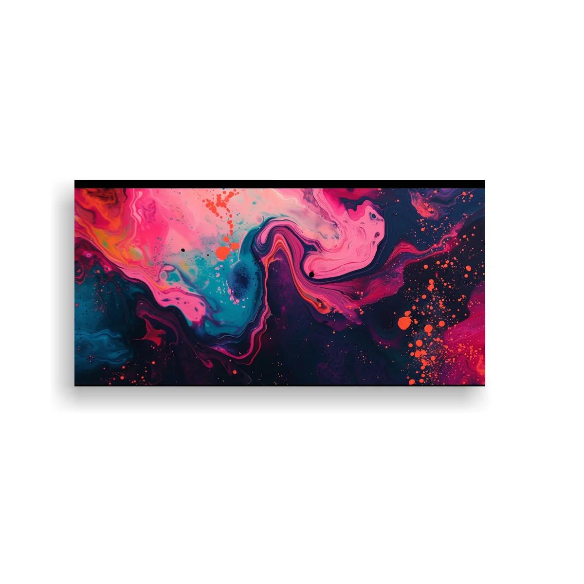 Cuadro remolino de pintura fluida con vetas y fondo oscuro — imagen principal