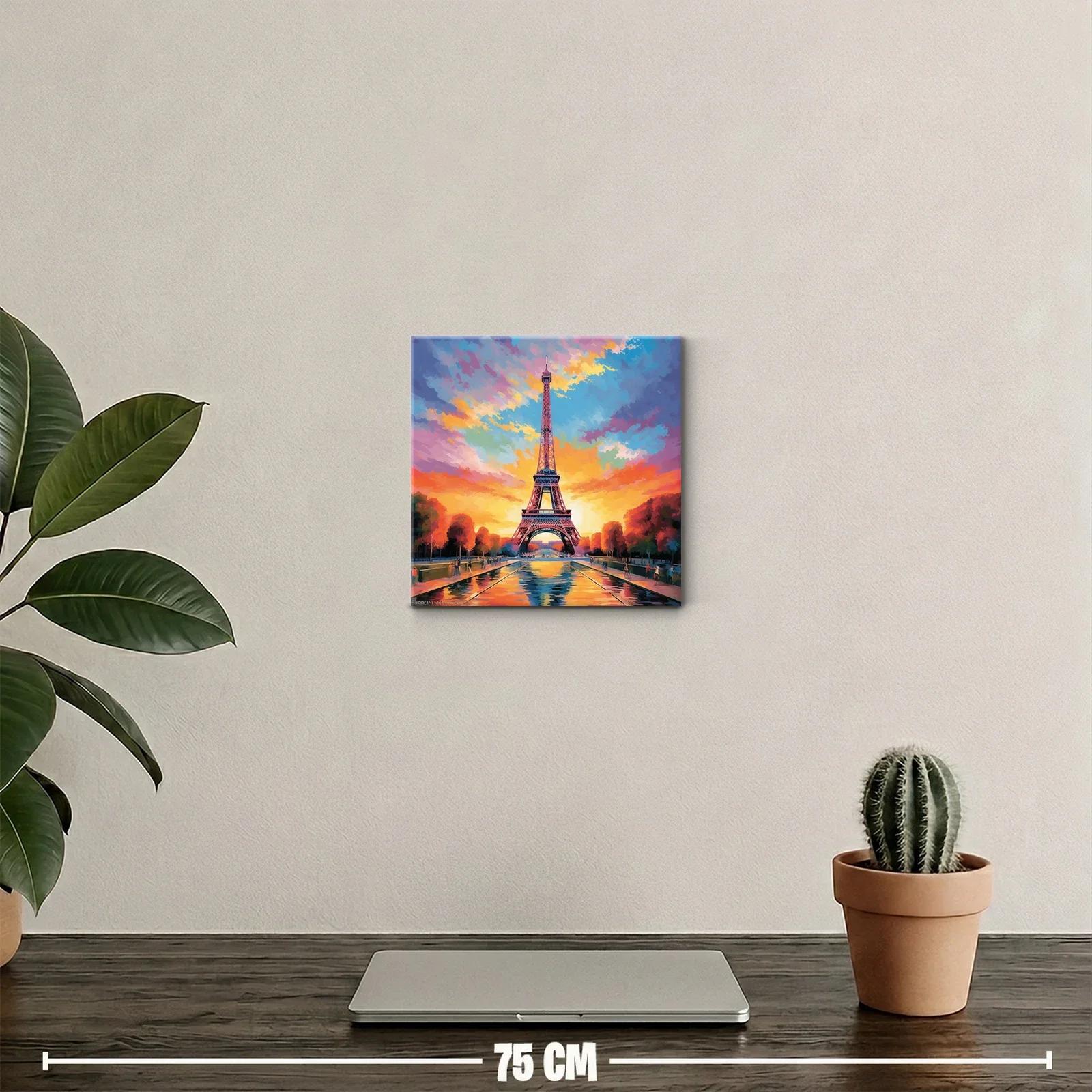 Atardecer vibrante en la torre de París — miniatura 2
