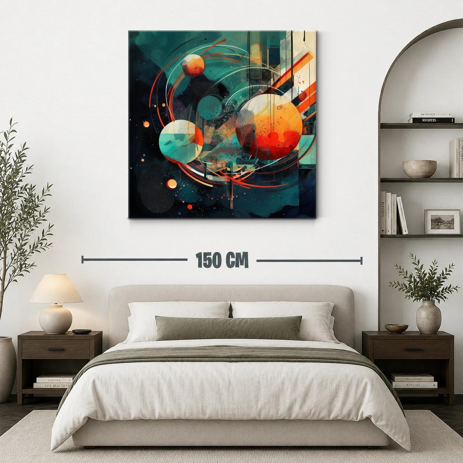 Composición abstracta con formas circulares y trazos dinámicos — miniatura 3