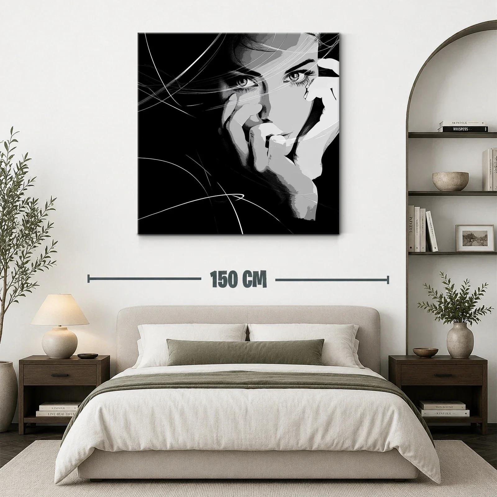 Retrato femenino en blanco y negro con expresión intensa — miniatura 3