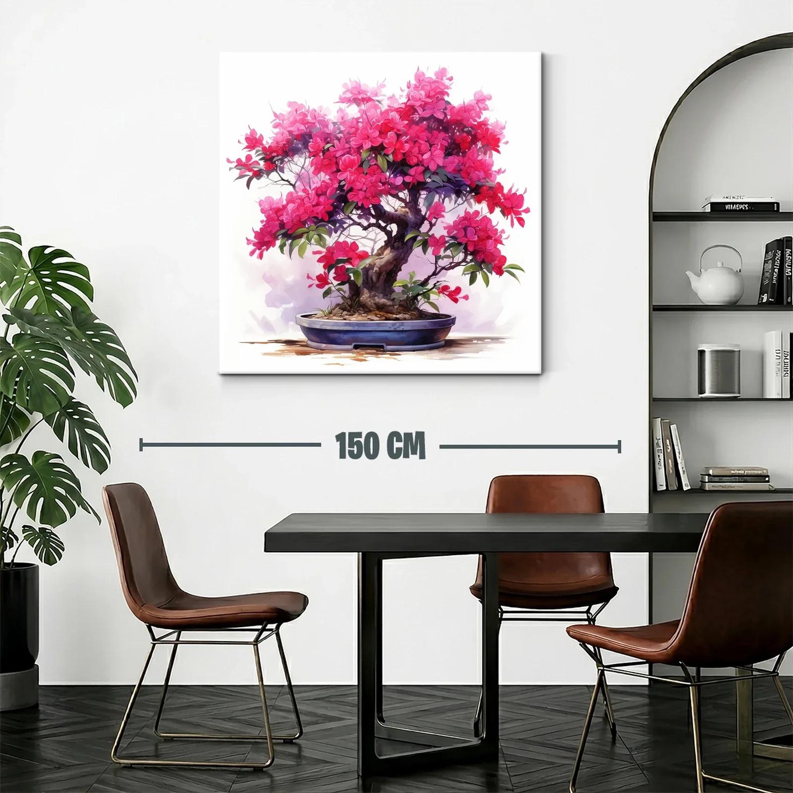 Armonía floral con bonsái en vibrantes tonos rosas y verdes — miniatura 2