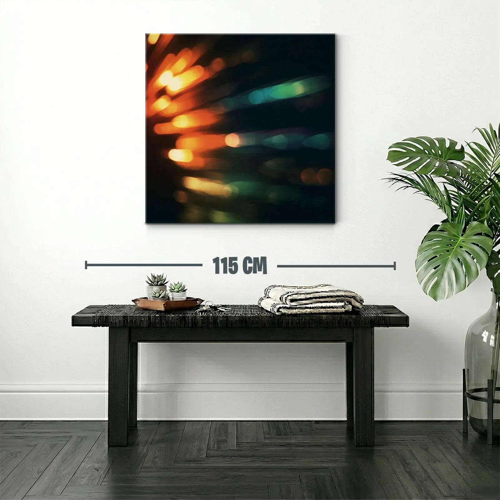Cuadro moderno con luces abstractas en tonos cálidos y fríos — miniatura 2