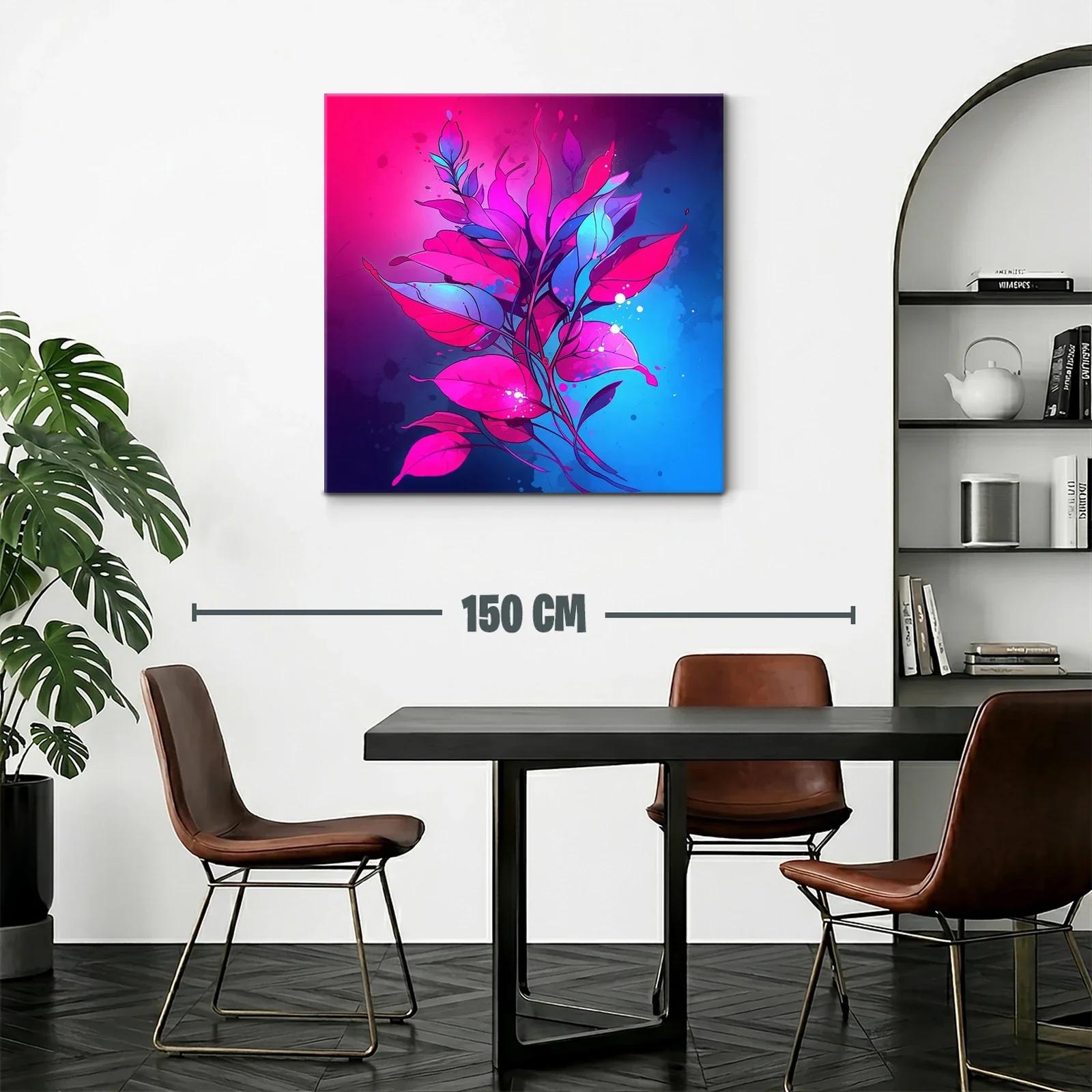 Composición vibrante de hojas en tonos fucsia y azul — miniatura 2