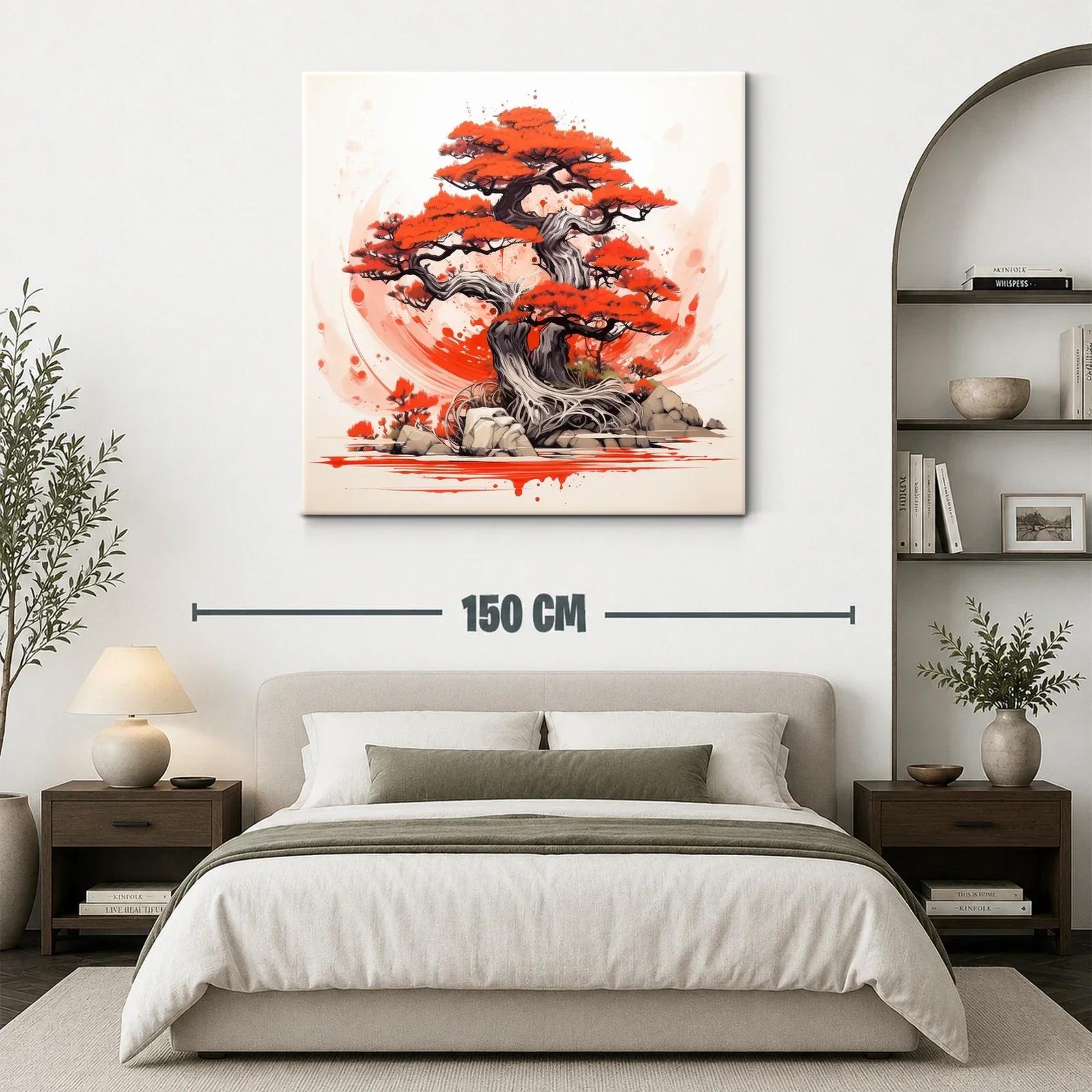 Árbol de bonsái con vibrantes tonos rojo y gris — miniatura 3