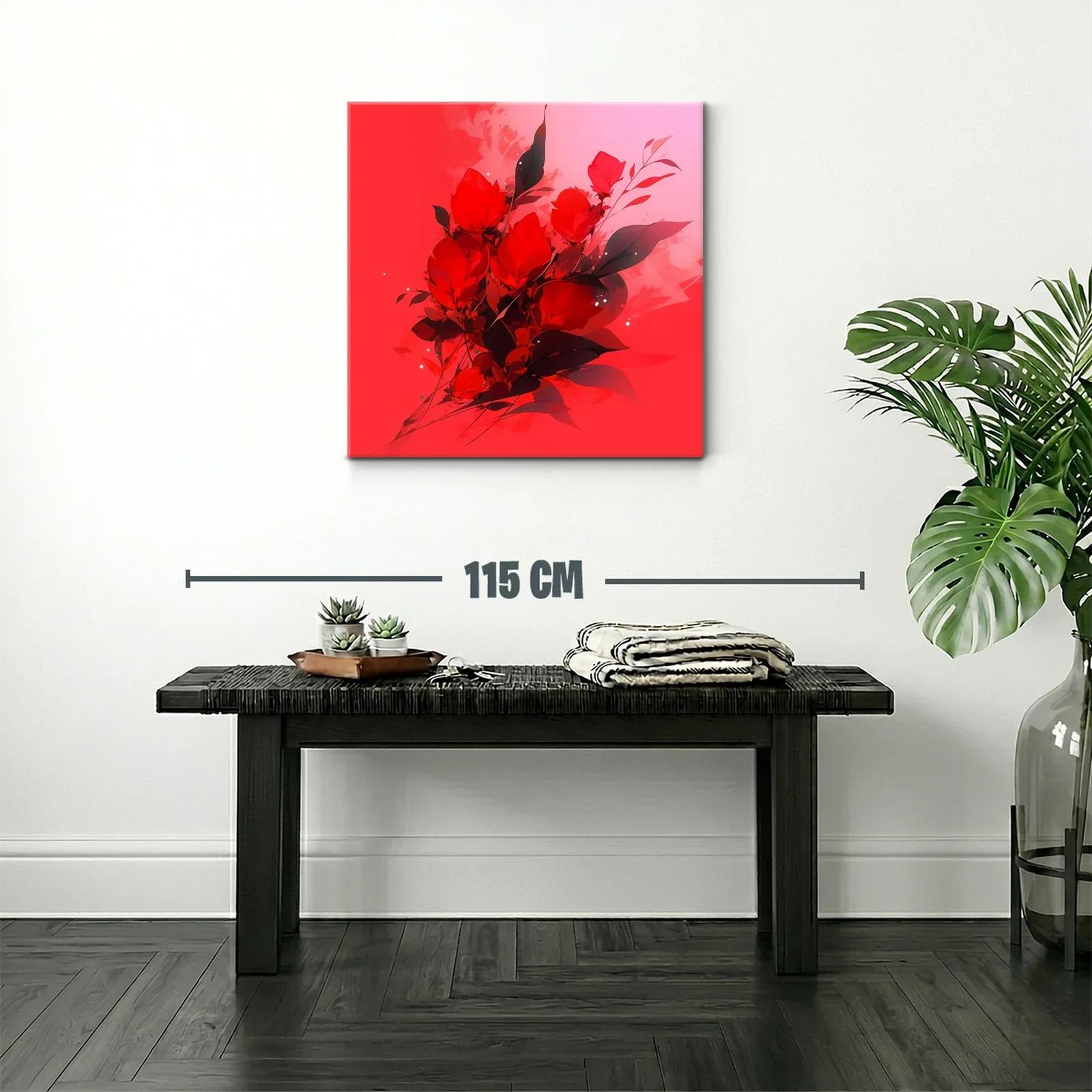 Elegante composición floral con intensos tonos rojos y negros — miniatura 2