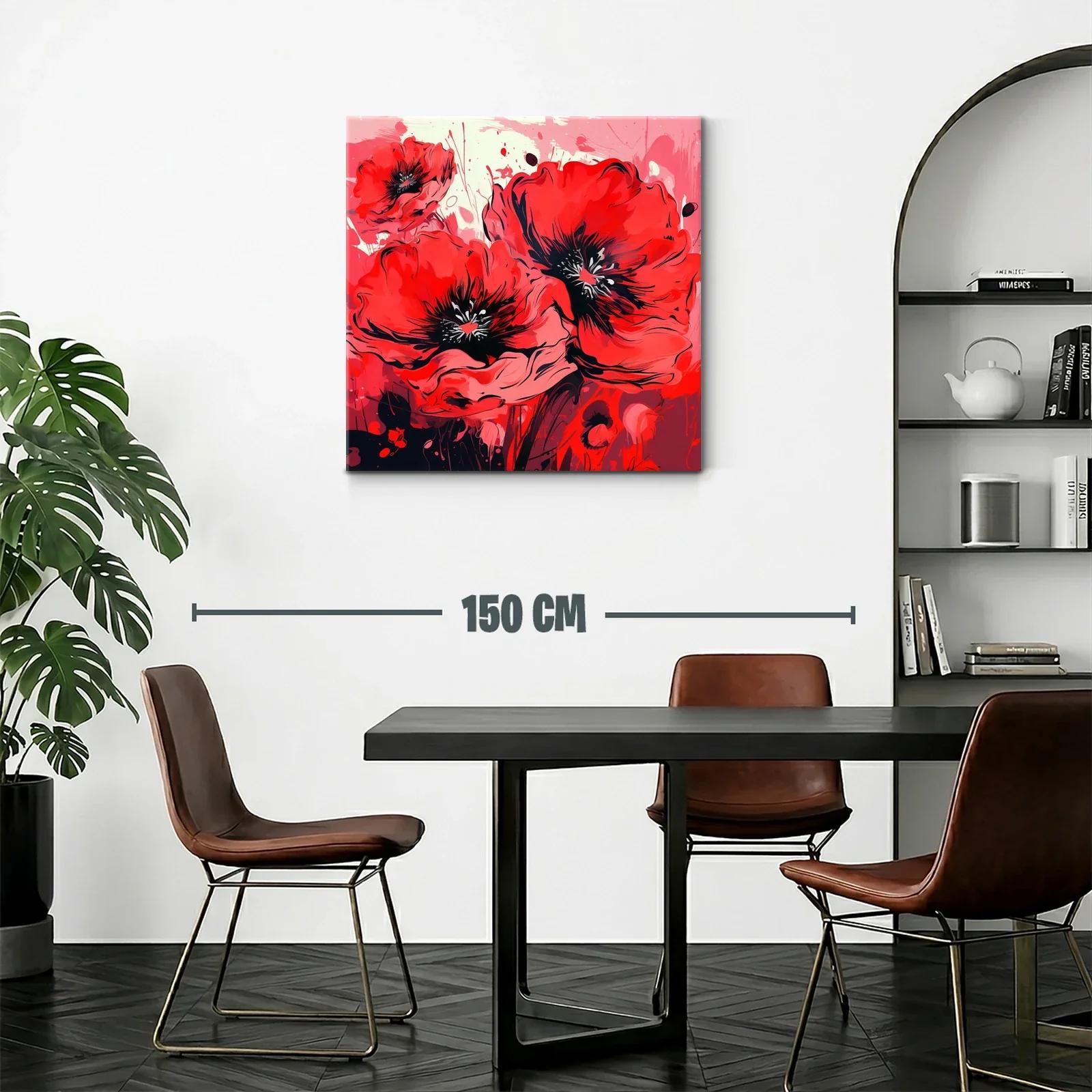 Vibrante composición de amapolas rojas con contrastes intensos — miniatura 2