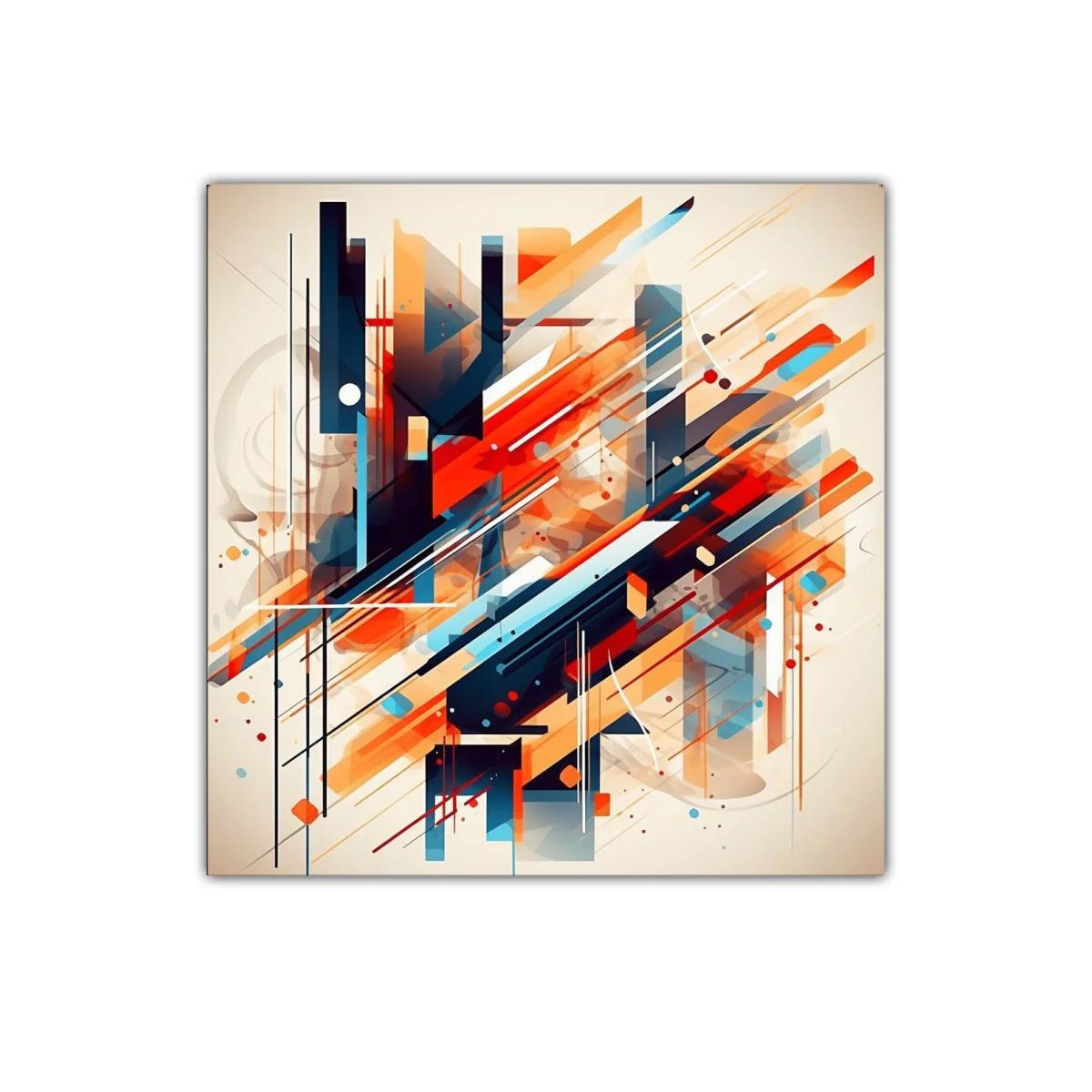 Cuadro abstracto con formas geométricas y colores vibrantes — imagen principal