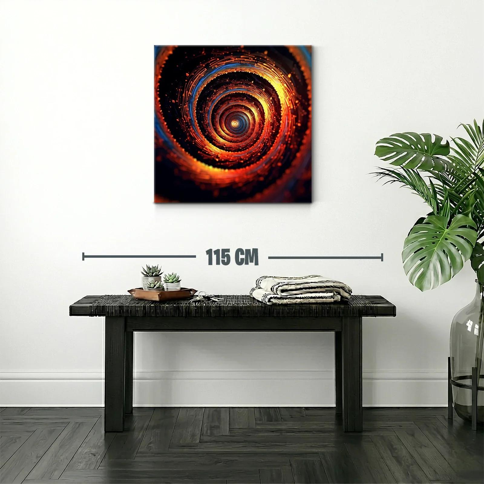 Arte abstracto espiral con vibrantes tonos cálidos y fríos — miniatura 2