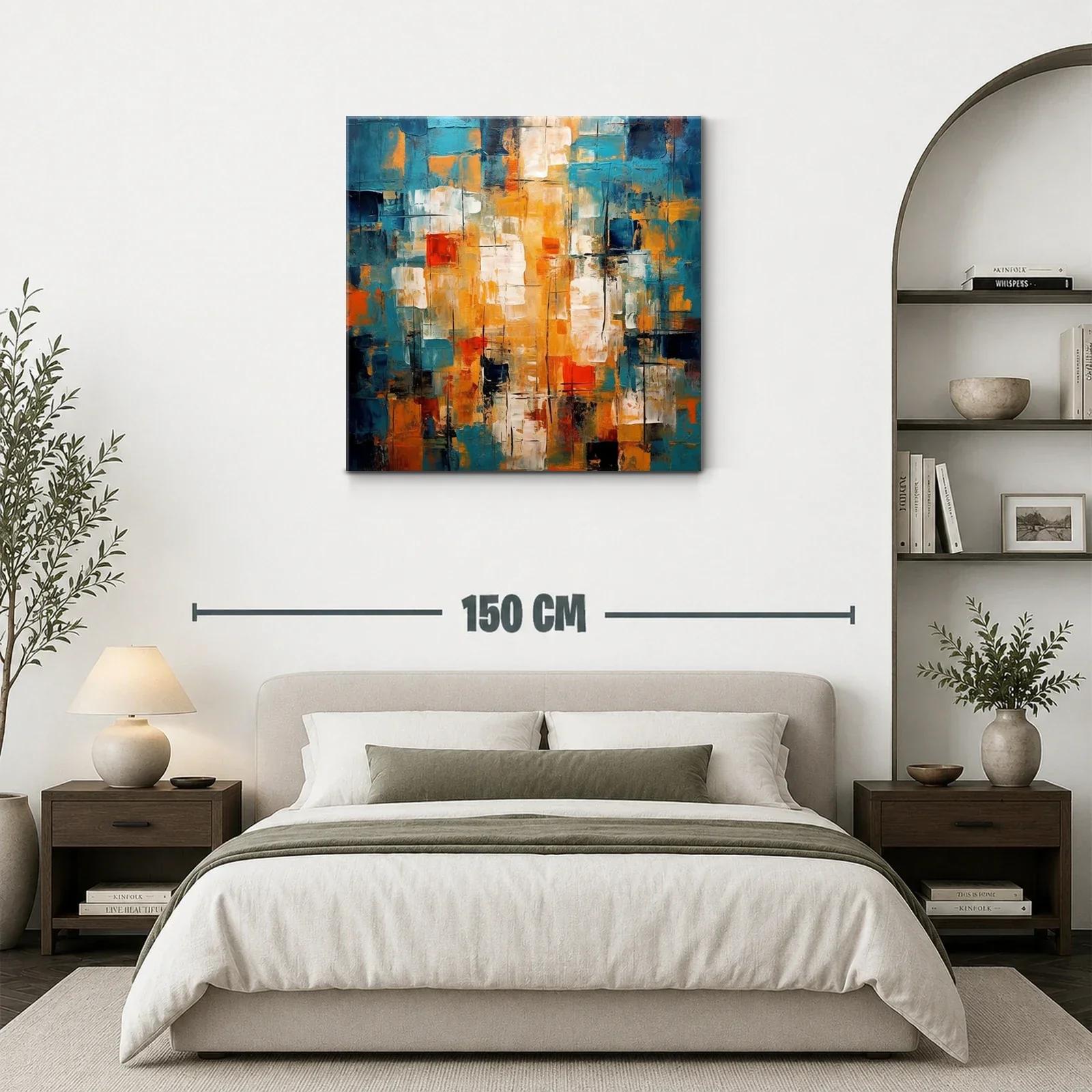 Cuadro abstracto con juego de luces y contrastes cálidos — miniatura 3