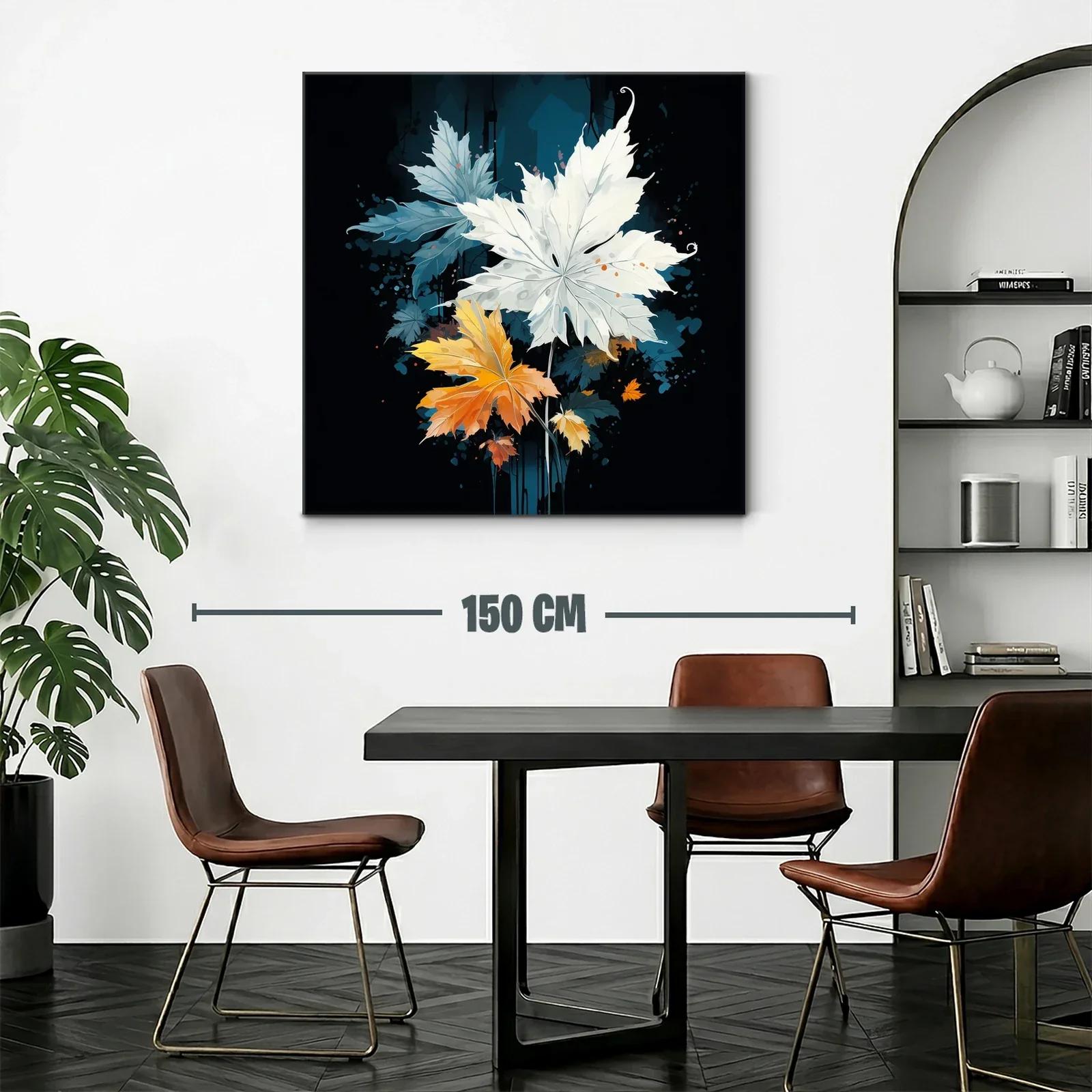 Composición artística de hojas en tonos blanco y naranja — miniatura 2