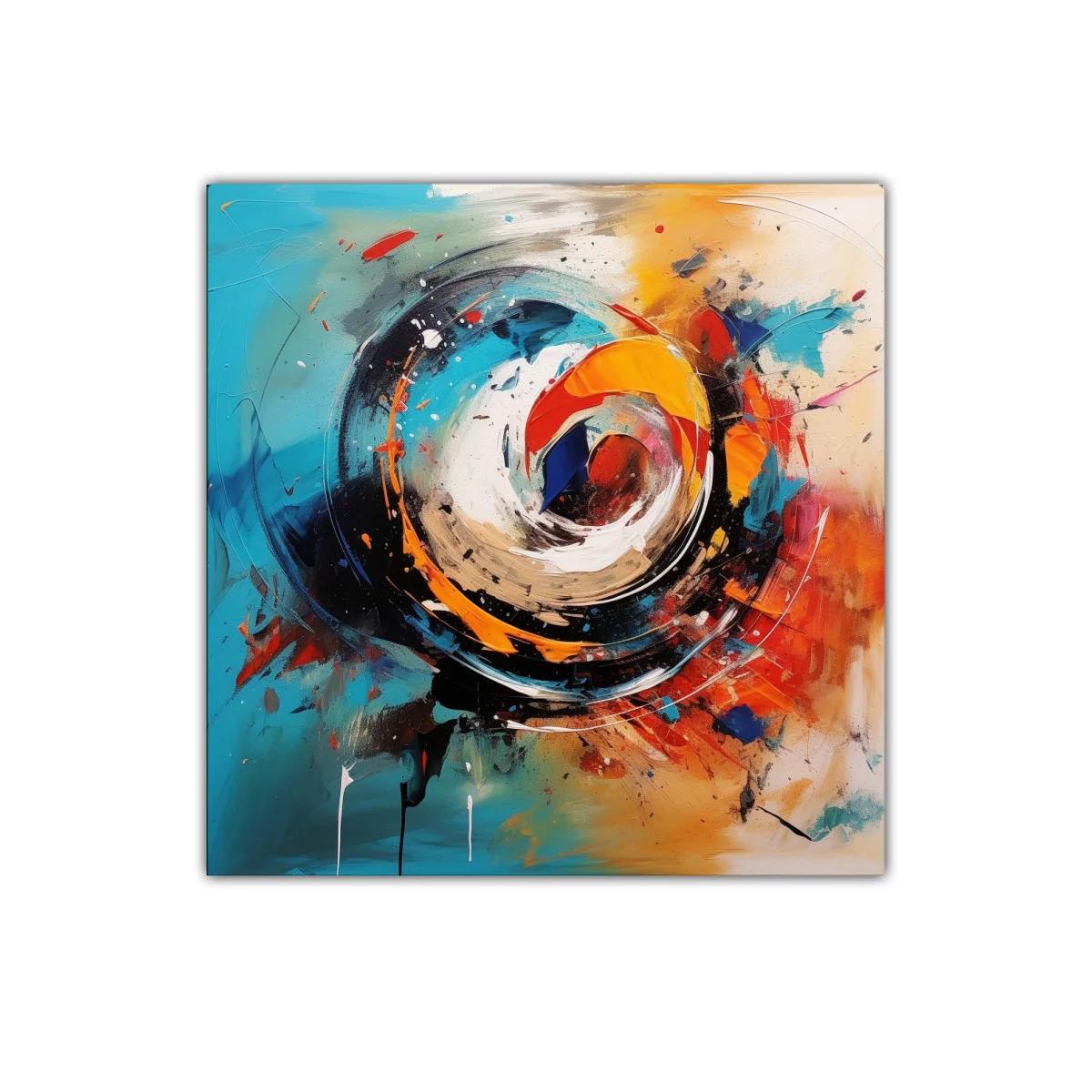 Cuadro abstracto con remolinos en tonos vibrantes y cálidos — imagen principal