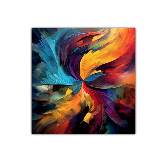 Cuadro decorativo abstracto con vibrante explosión de color