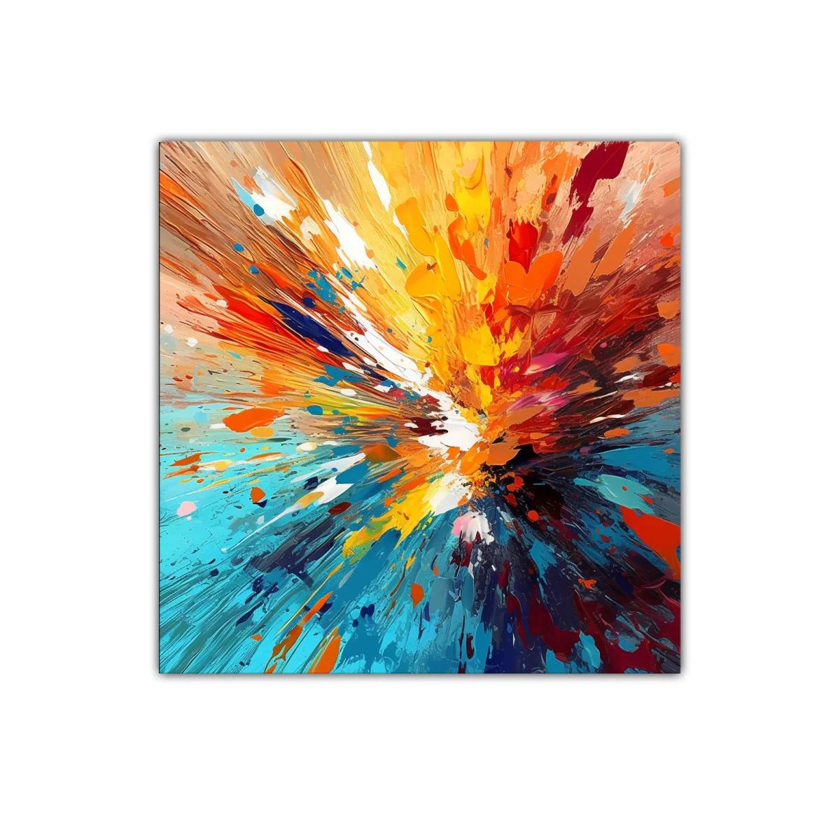 Explosión de colores vibrantes en composición abstracta dinámica