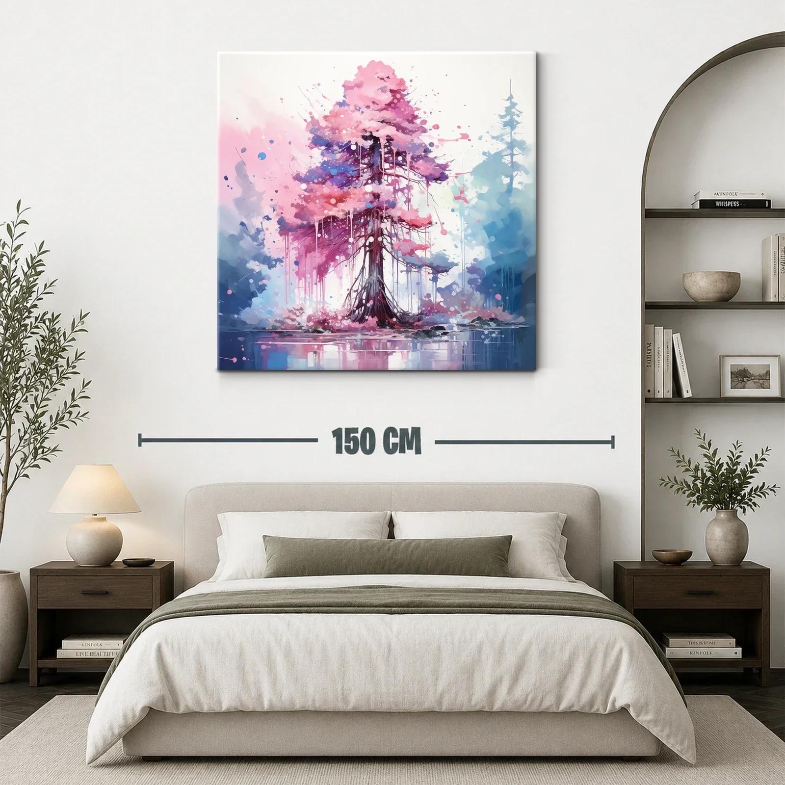 Árbol mágico con tonos rosas y azules vibrantes — miniatura 3