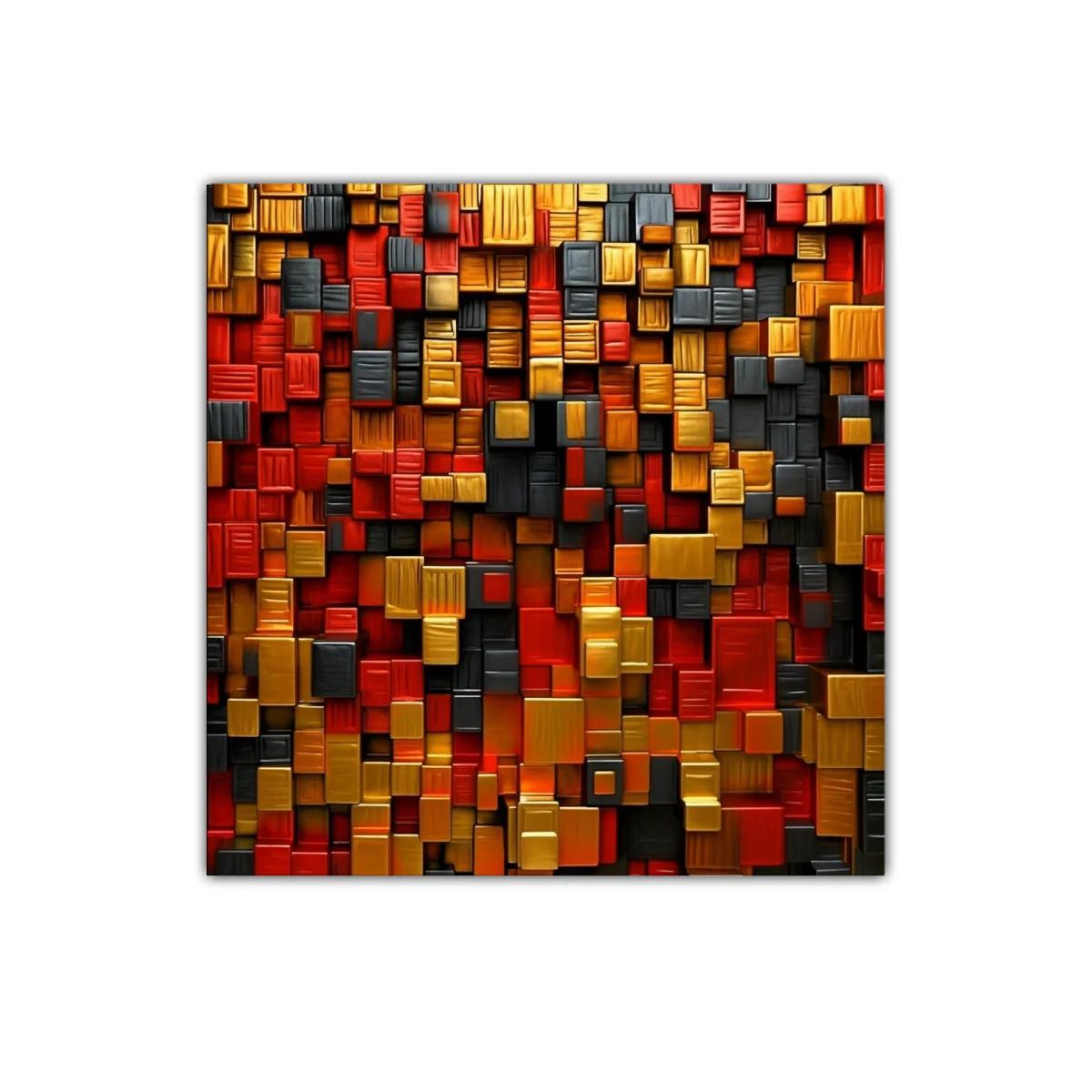 Cuadro decorativo abstracto con bloques en tonos cálidos — imagen principal