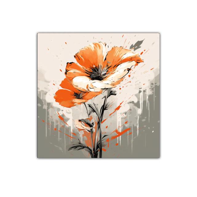 Flores vibrantes en tonos anaranjados y neutros para decorar