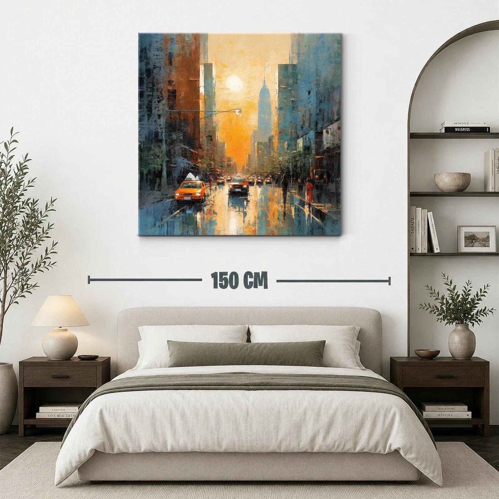 Atardecer en la ciudad con reflejos luminosos — miniatura 3