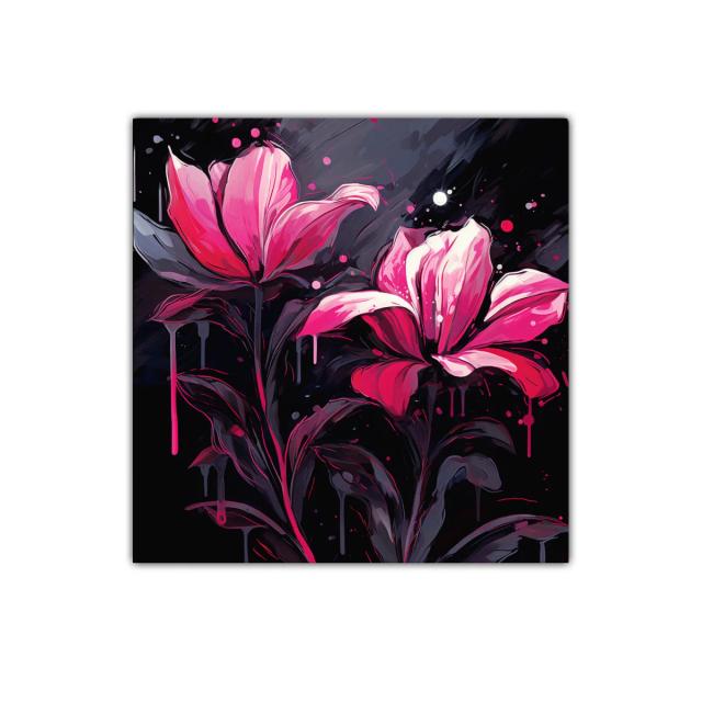 Flores vibrantes en contraste oscuro para decorar