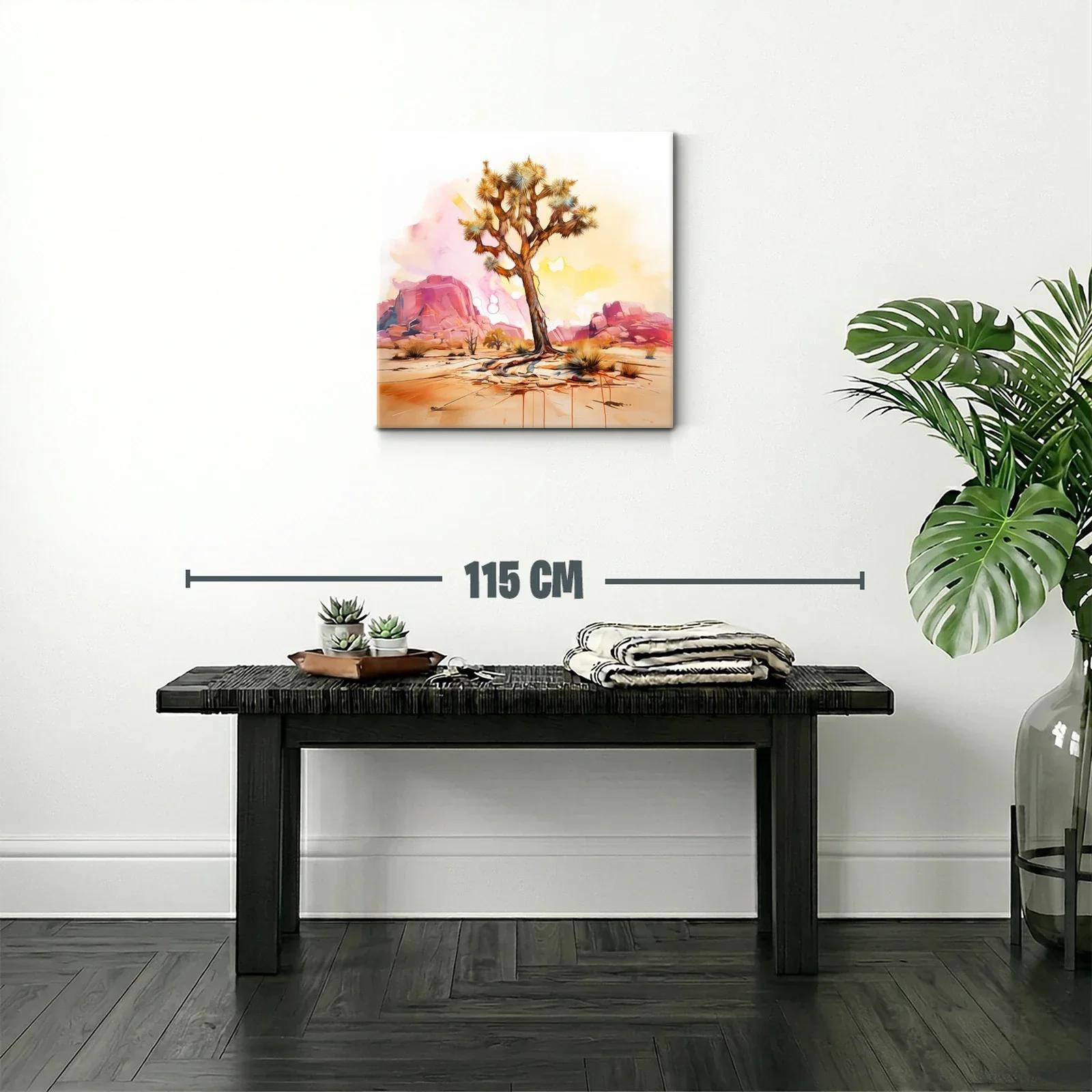 Árbol solitario en paisaje desértico cálido y vibrante — miniatura 2
