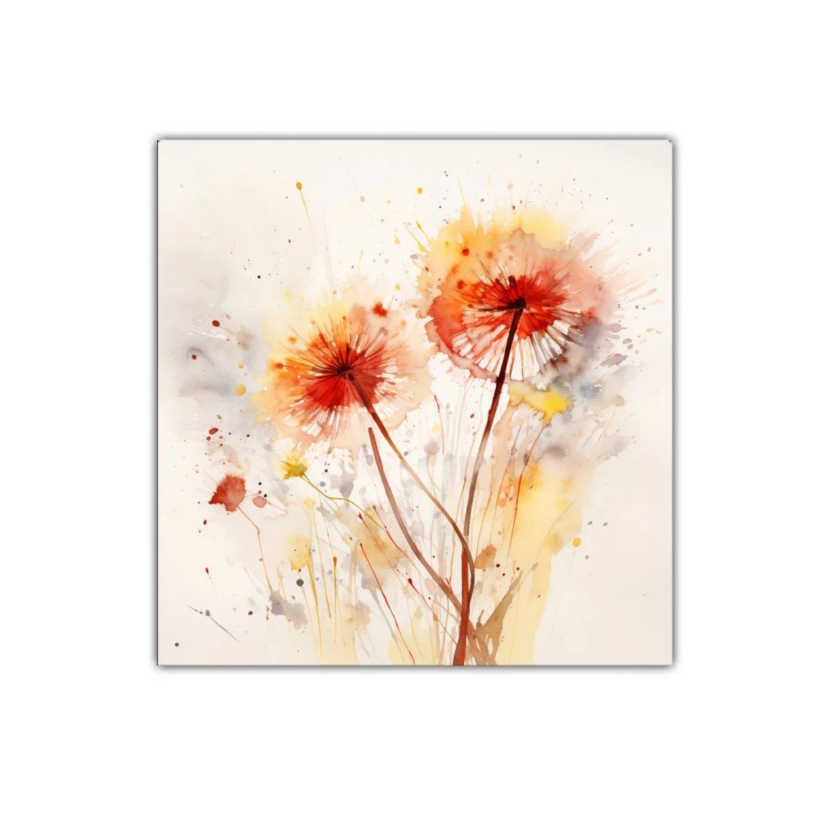 Cuadro decorativo de flores en tonos cálidos y suaves