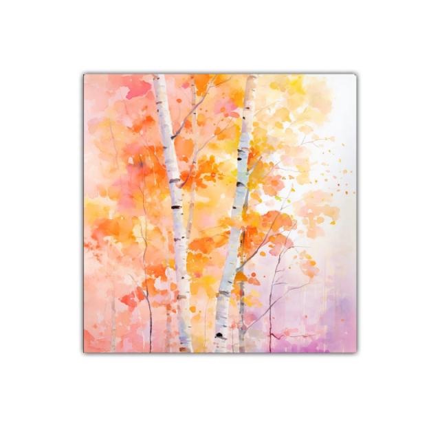 Cuadro decorativo árboles de otoño con colores cálidos