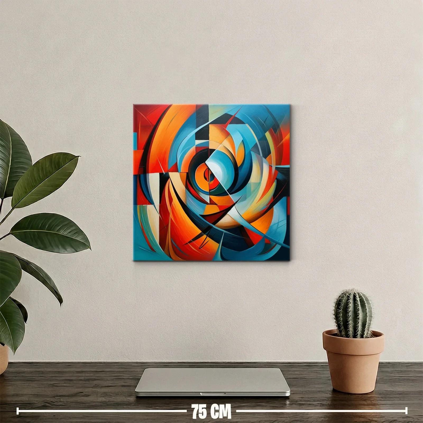 Diseño abstracto vibrante en tonos cálidos y azules — miniatura 2