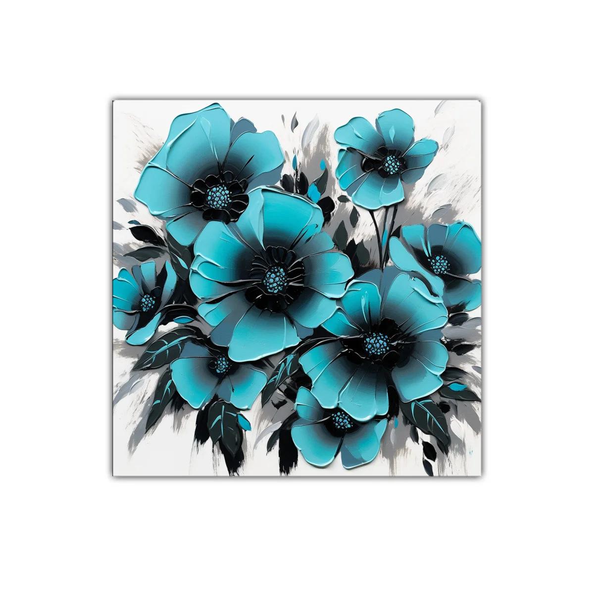 Impresionante cuadro decorativo con flores azules vibrantes — imagen principal