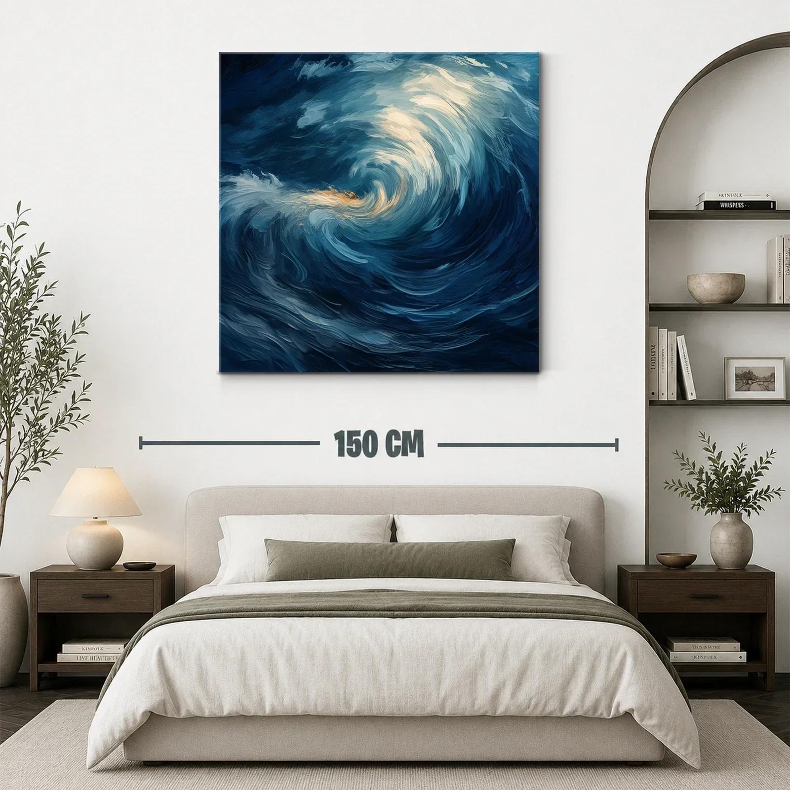 Espiral de Olas en Tonos Azul Profundo y Crema — miniatura 3