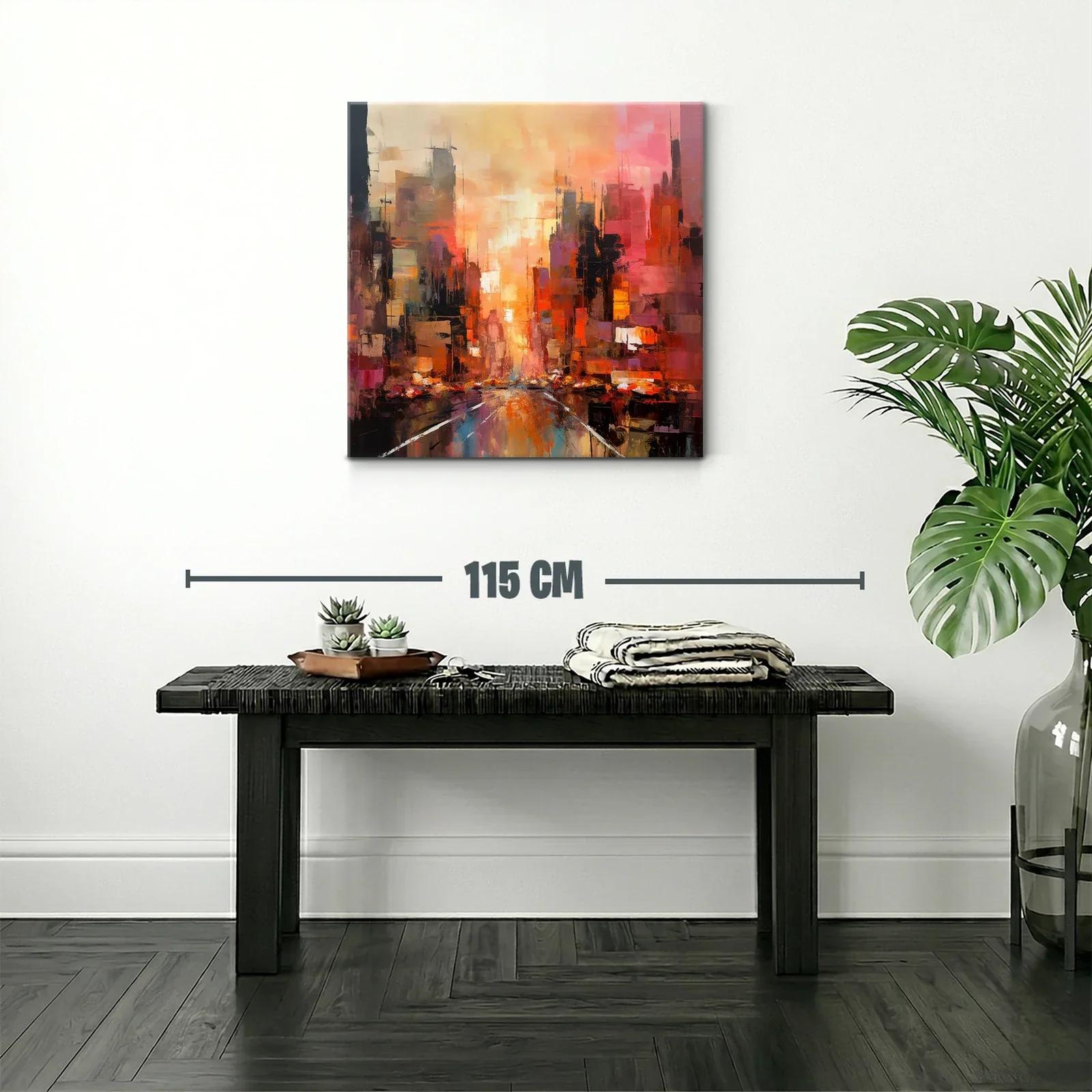 Atardecer vibrante en ciudad abstracta llena de energía — miniatura 2