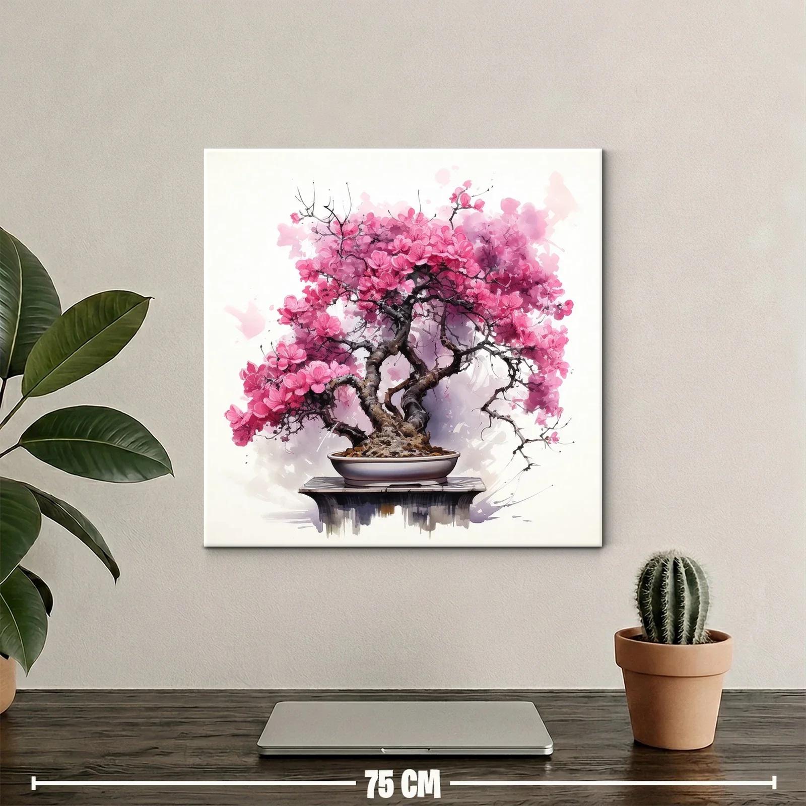 Elegancia natural con bonsái de flores rosas vibrantes — miniatura 2