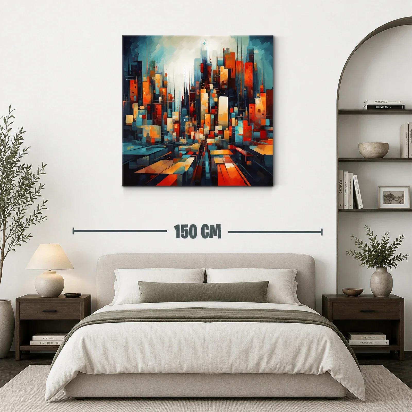 Ciudad vibrante en tonos cálidos y fríos contrastantes — miniatura 3