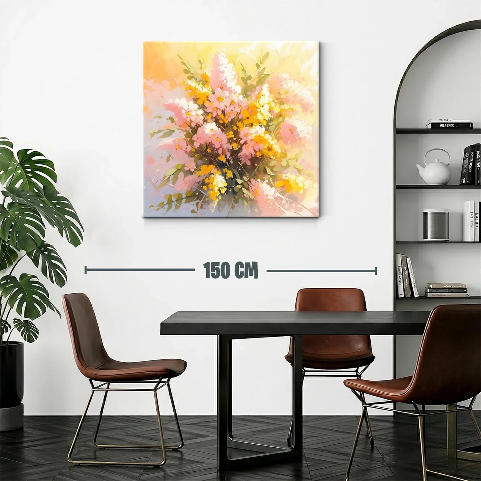 Ramo luminoso de flores en tonos cálidos y suaves — miniatura 2