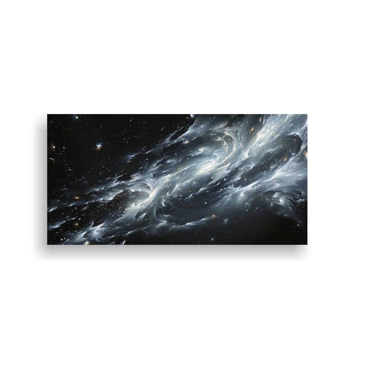 Cuadro galaxia espiral luminosa en diagonal