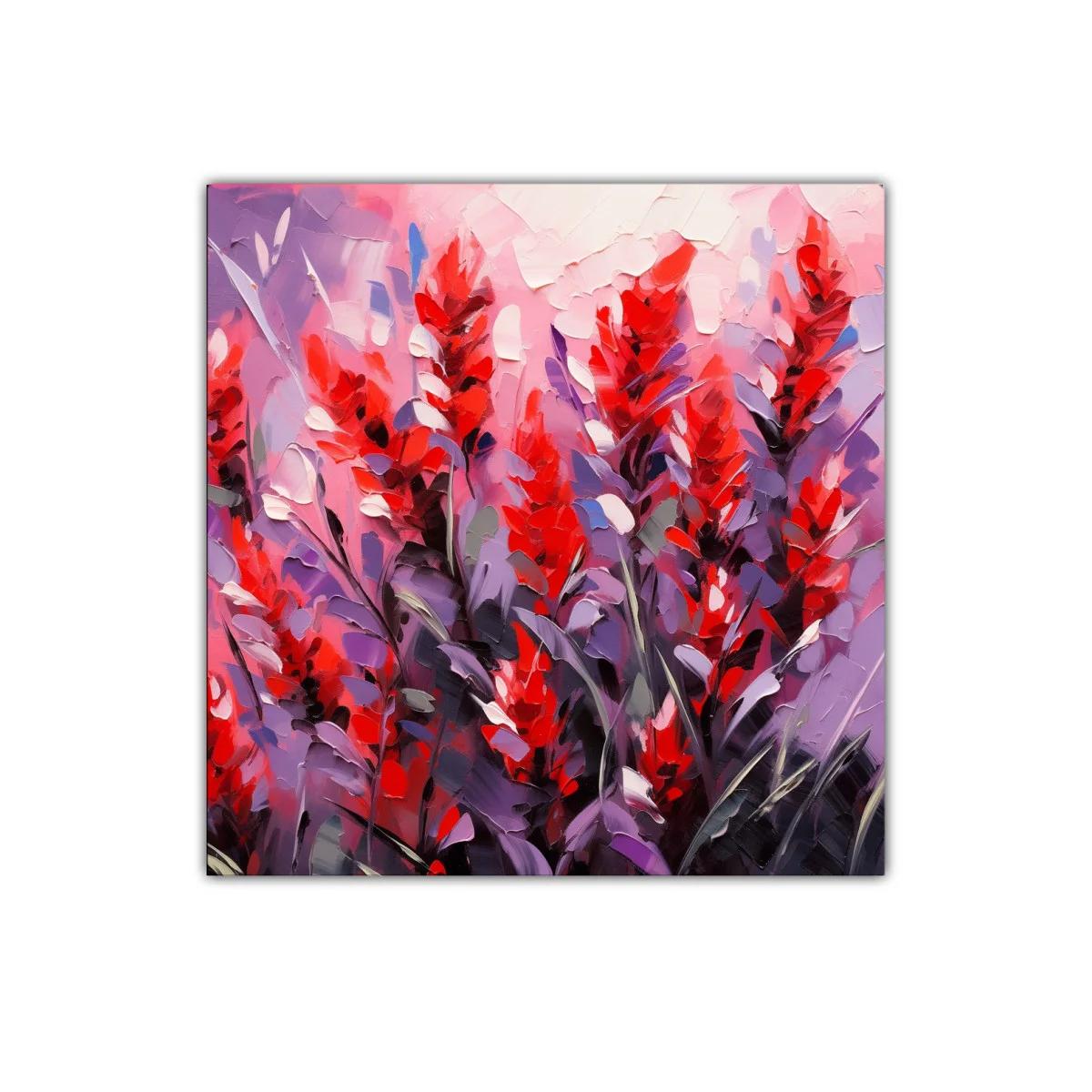 Vibrante esplendor floral en tonos rojos y lilas — imagen principal