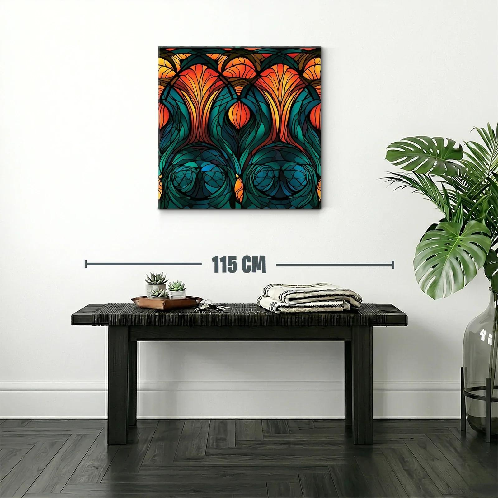 Diseño abstracto con vibrantes tonos cálidos y fríos en contraste — miniatura 2