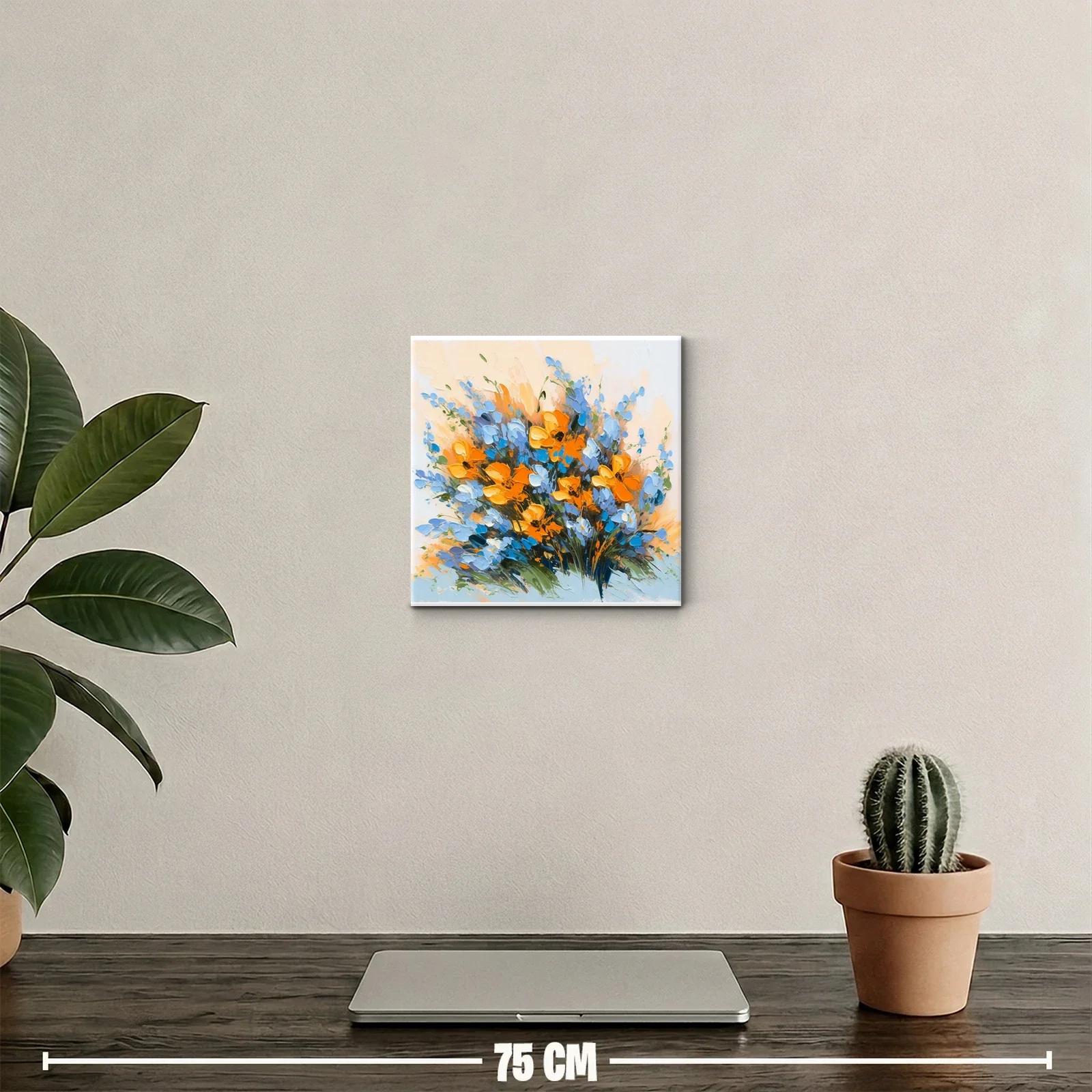 Ramo vibrante de flores naranjas y azules — miniatura 2