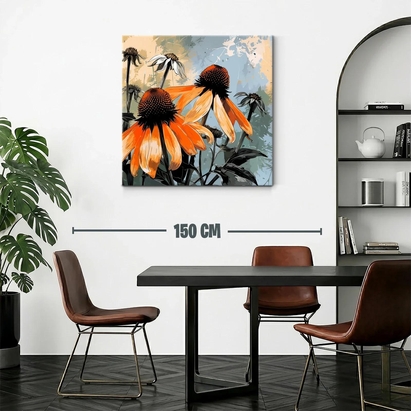 Flores vibrantes con tonos naranja y fondo sereno — miniatura 2