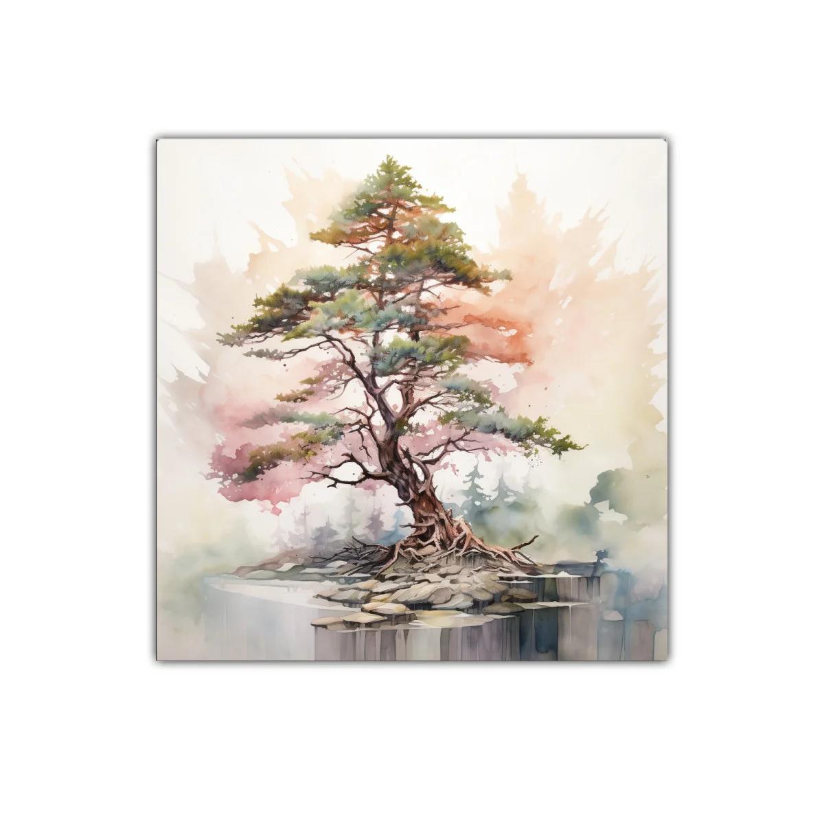 Árbol sobre roca con tonos suaves y delicados — imagen principal