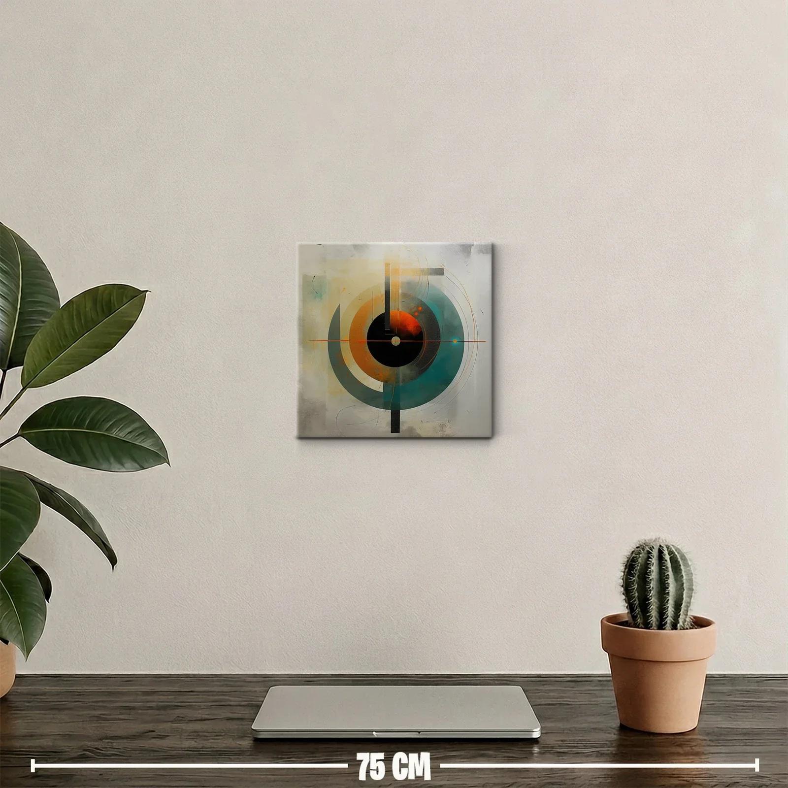 Composición abstracta con círculos y líneas geométricas vibrantes — miniatura 2