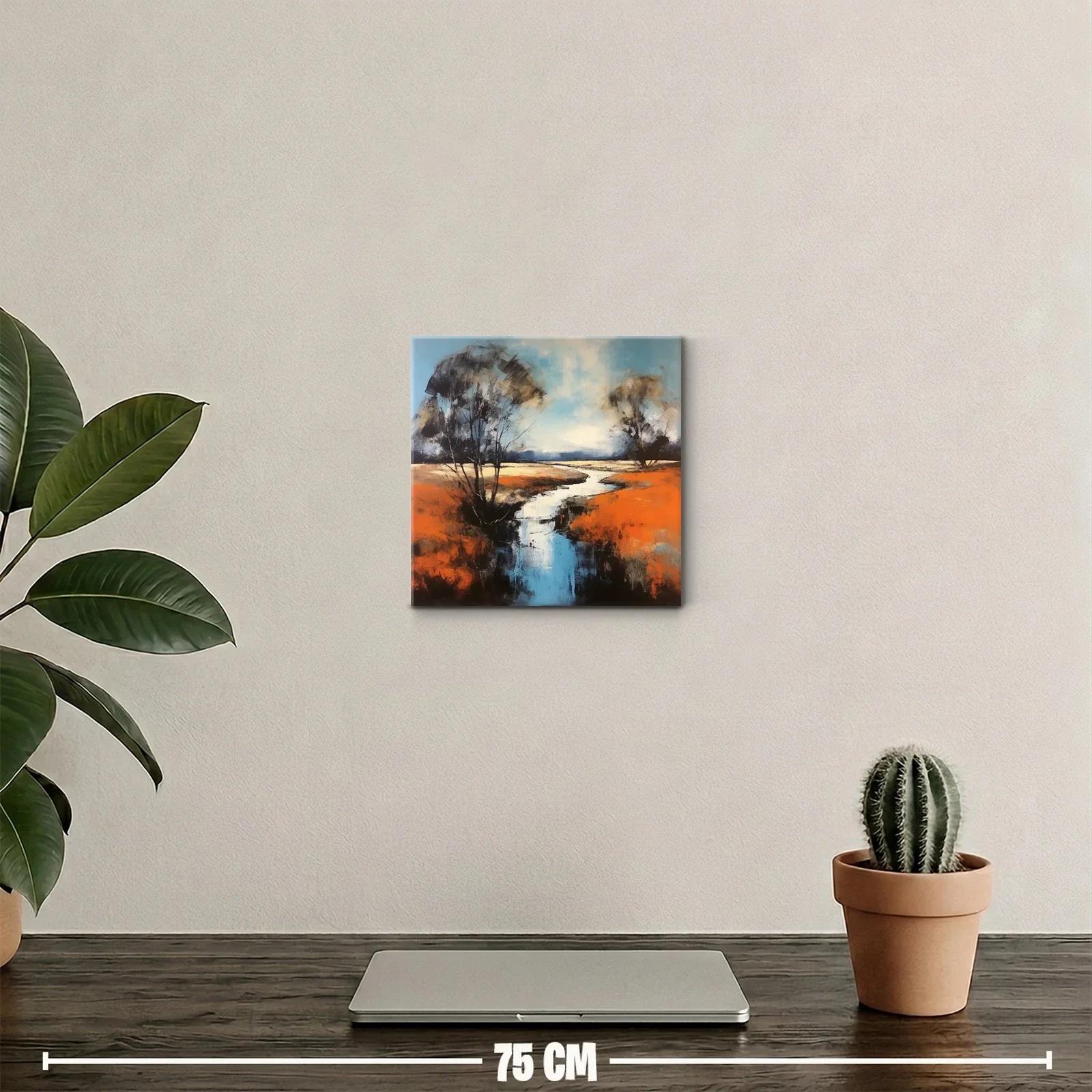 Paisaje sereno con río y árboles al atardecer — miniatura 2