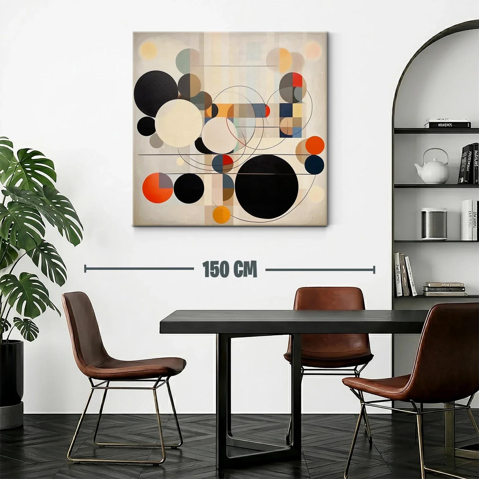 Composición abstracta con círculos en tonos neutros y vivos — miniatura 2