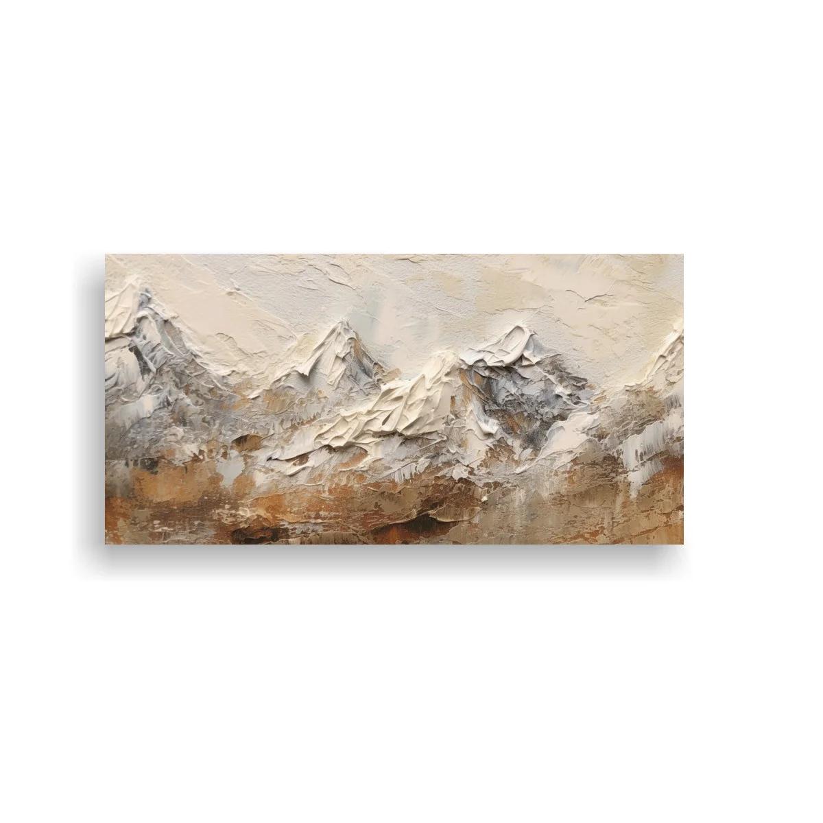 Cuadro cordillera nevada con textura espesa