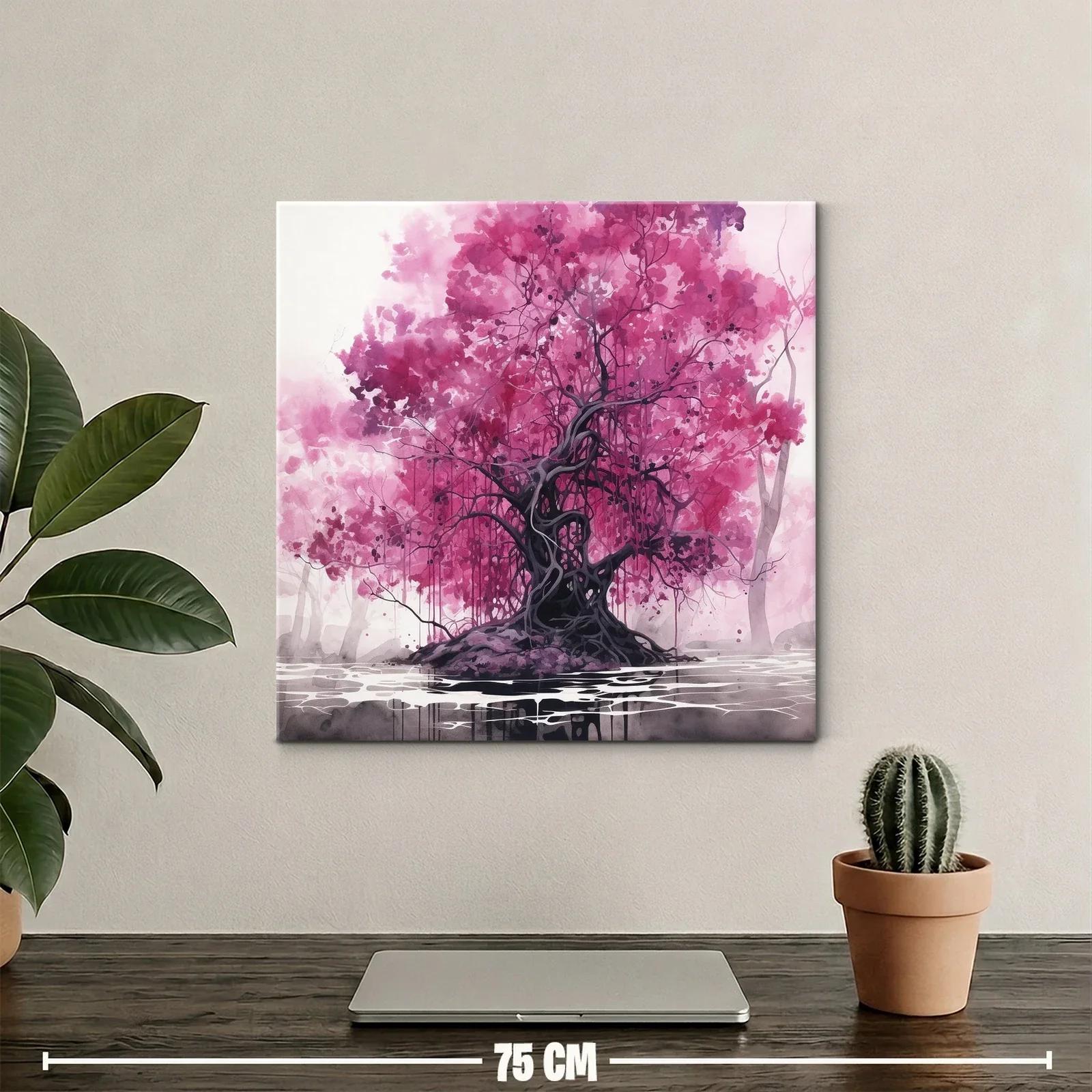 Árbol mágico con follaje en tonos rosa vibrantes — miniatura 2